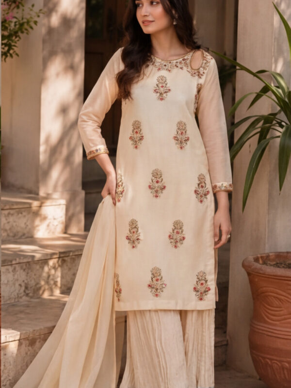 Ivory Dream - 3 Piece Pure Organza