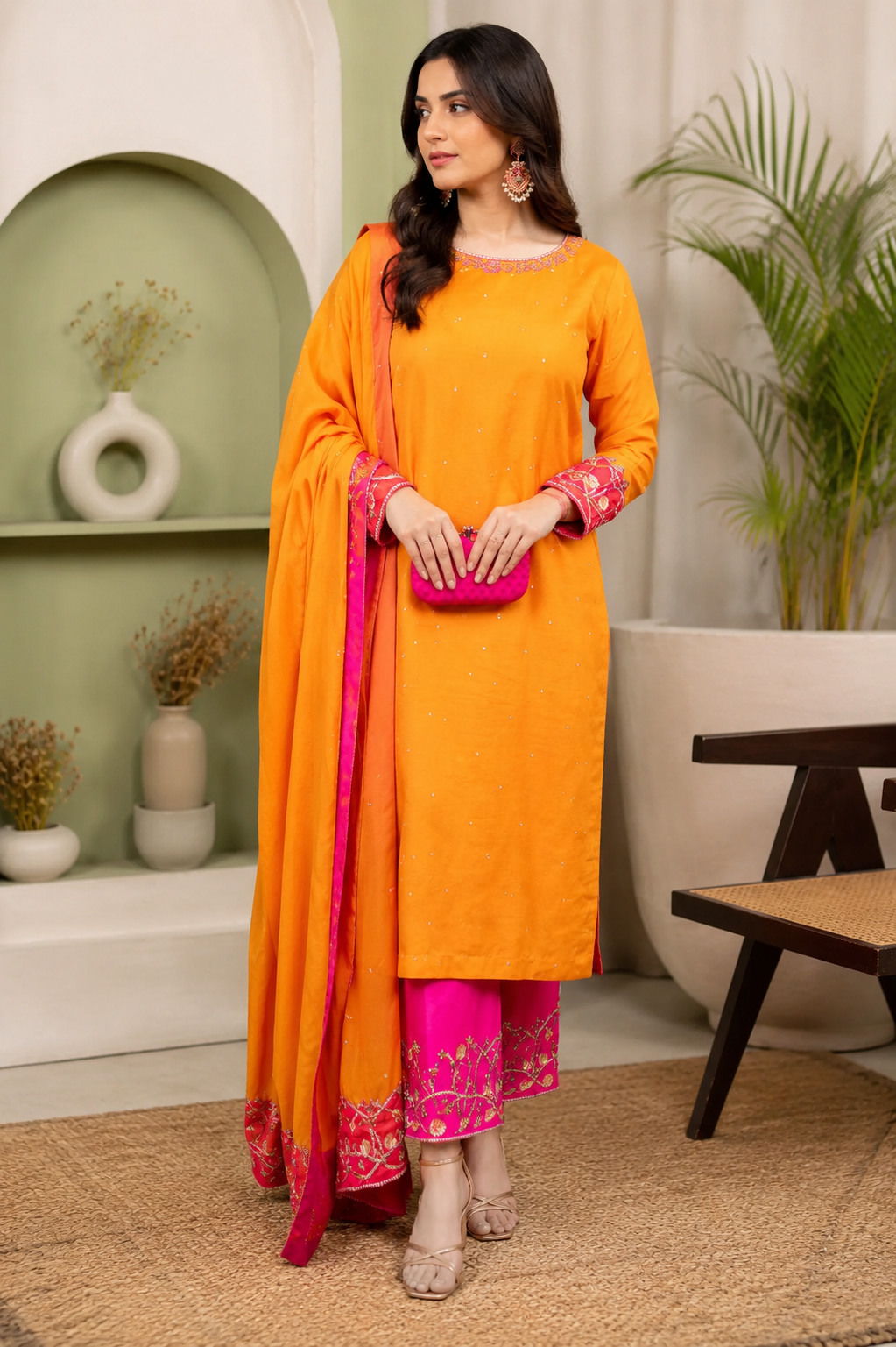 GULMOHAR - 3 Piece Pure Raw Silk