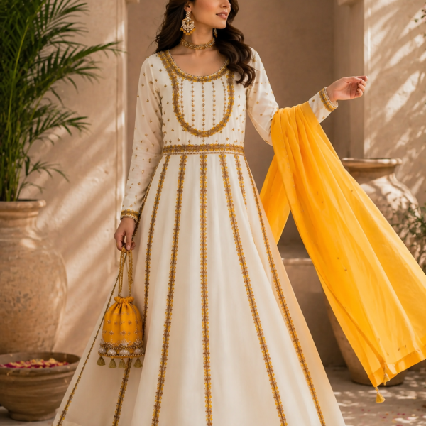 HADAR- 3 Piece Kallidar Frock - View 3